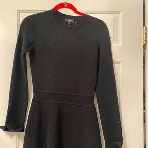Theory Crew Flare Dress Size Small, Charcoal